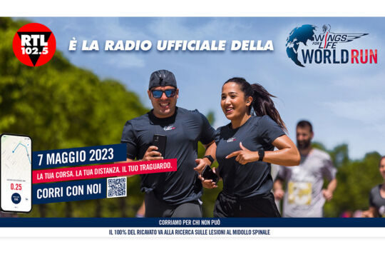 RTL 102.5 è la radio ufficiale della “Wings for life world run”