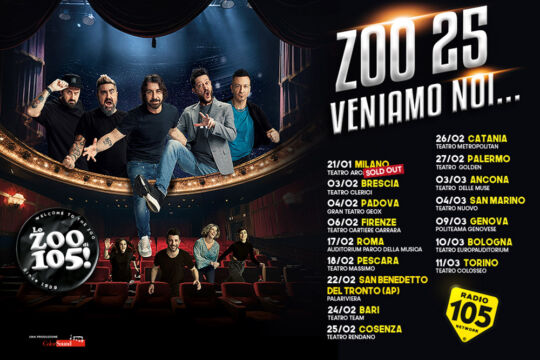 Al via il 17 ottobre le prevendite per il primo Tour teatrale dello Zoo di 105