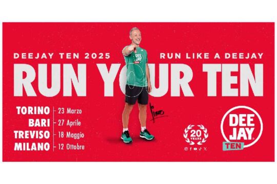Deejay Ten 2025: il tour podistico di Radio Deejay riparte da Torino
