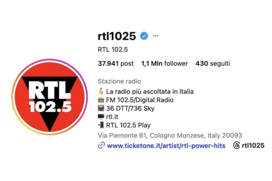 RTL 102.5 torna su Instagram: riattivato il profilo da oltre 1 milione di follower