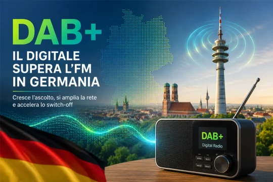 DAB+ in crescita in Germania: il digitale supera l’FM in Baviera e accelera lo switch-off